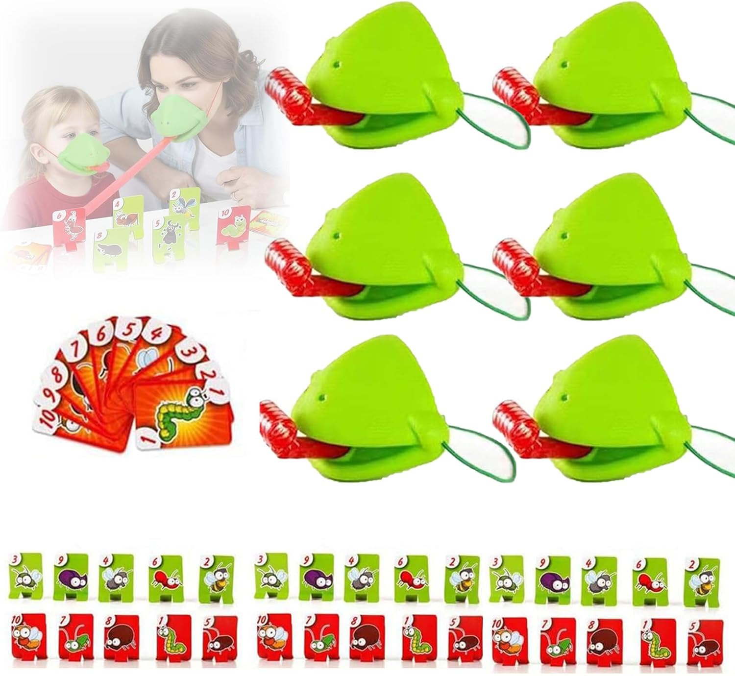 Party Games Easter For Kids - 6 Set Chameleon Tongue Shooting Game,