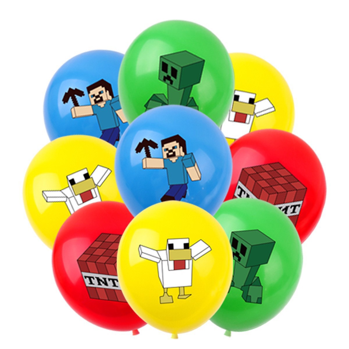 Party Games Adult Birthday - 50/100pcs for Minecrafte Pixel Balloon Anime