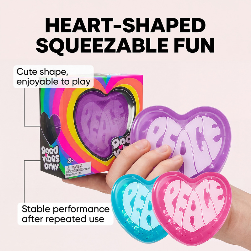 Party Games Adults Funny - InStock PEACE Heart Shape Squishy Toy