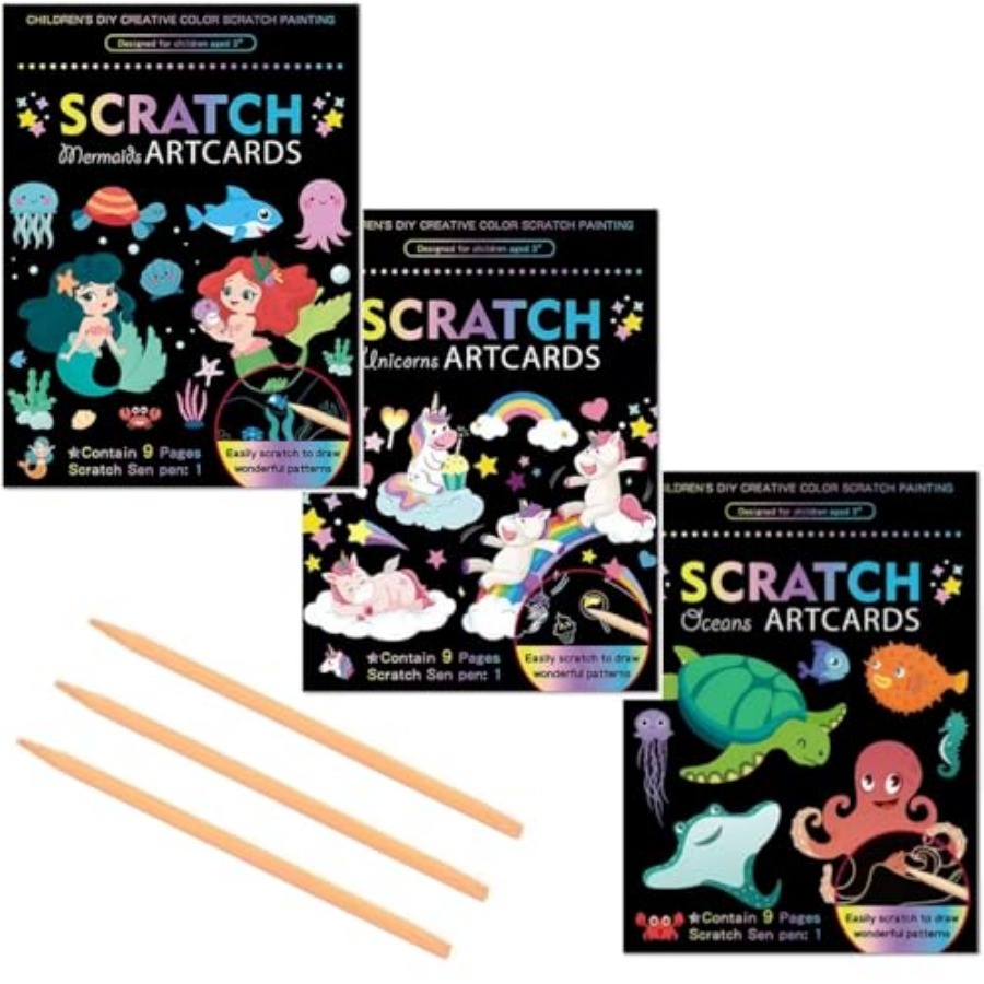 3 Set Magic Scratch Paper Art, - Book Party Games review and price