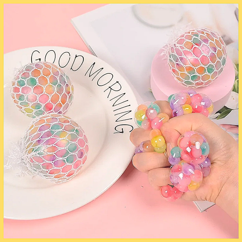 Rainbow Bead Squishy Fidget Ba - Party Games Adults Funny review and price